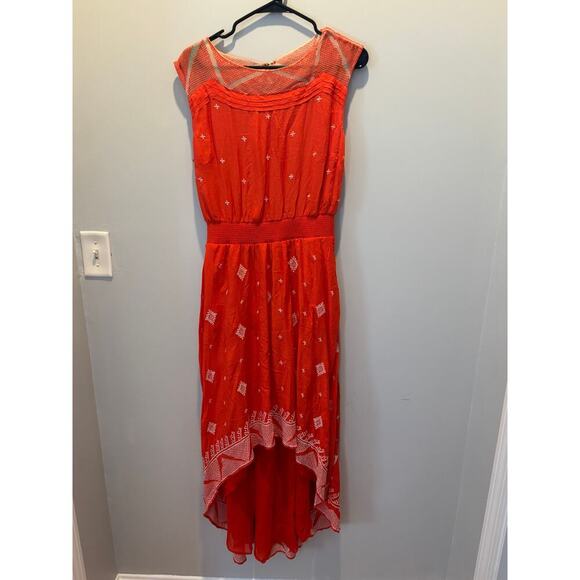 Floreat Anthropologie Orange Nanette High Low Dress Boho Size 2 - Picture 4 of 4